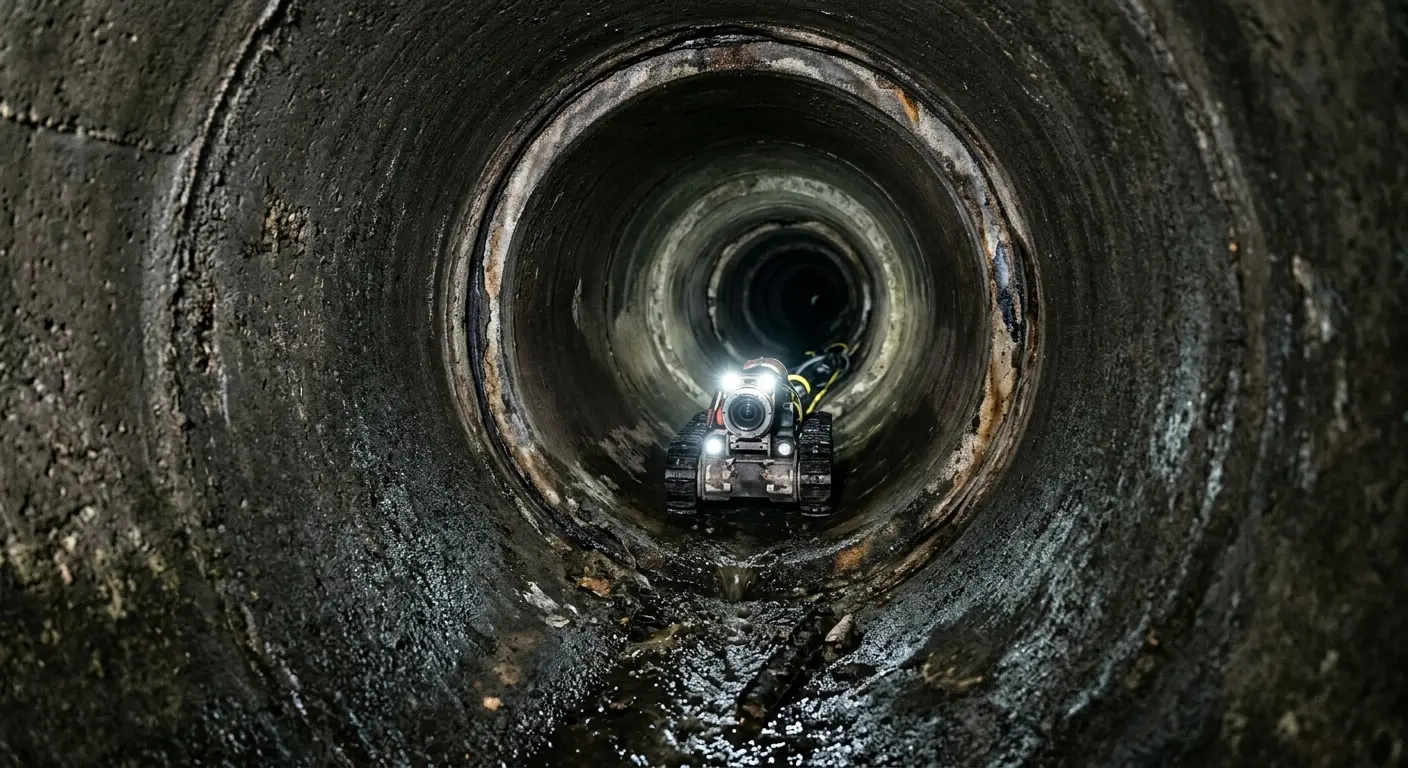 Robotic sewer camera inspecting pipe interior for Sewer Line Cleaning in Port Orchard